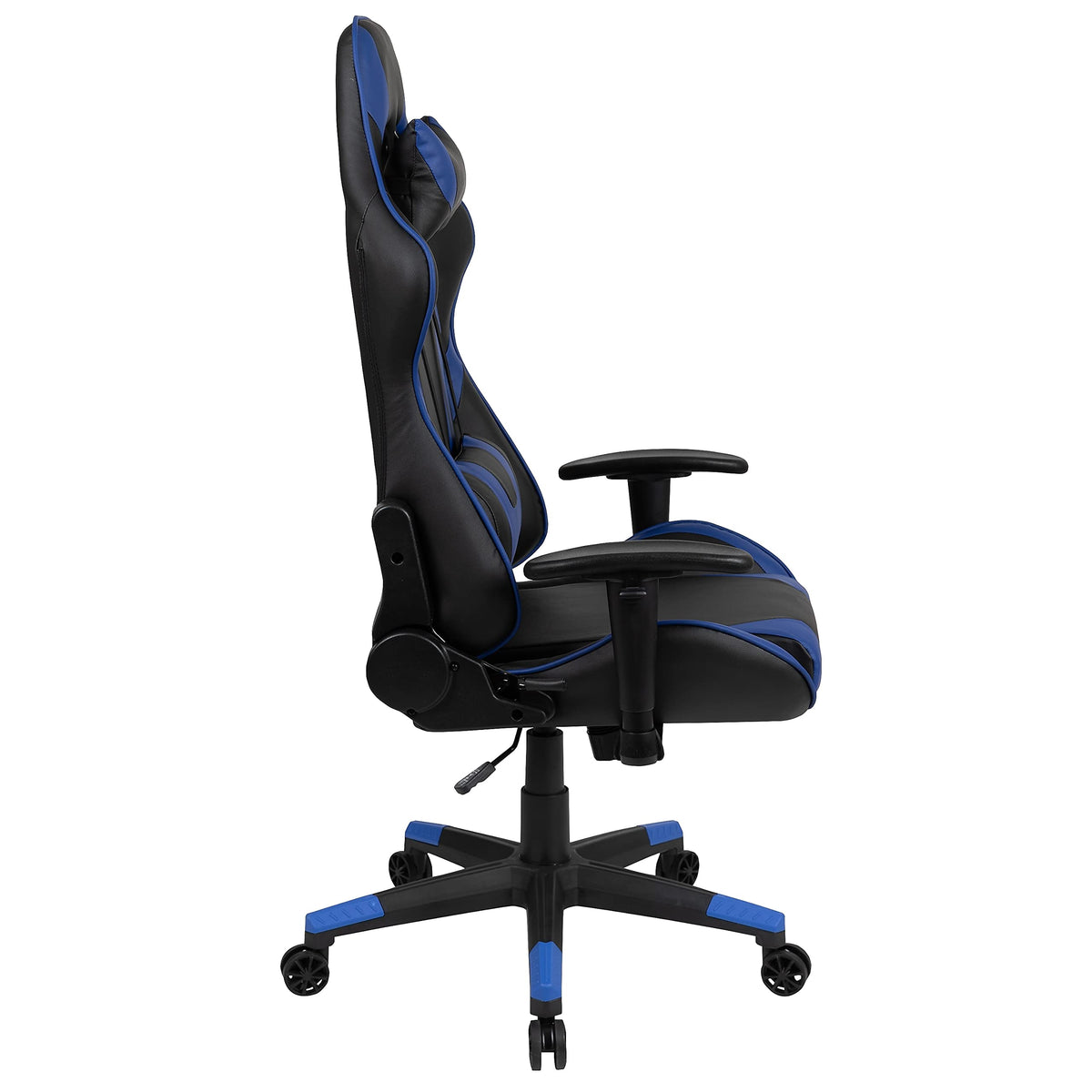 Flash Furniture X20 Gaming Chair Racing Office Ergonomic Computer PC Adjustable Swivel Chair with Fully Reclining Back in Blue LeatherSoft