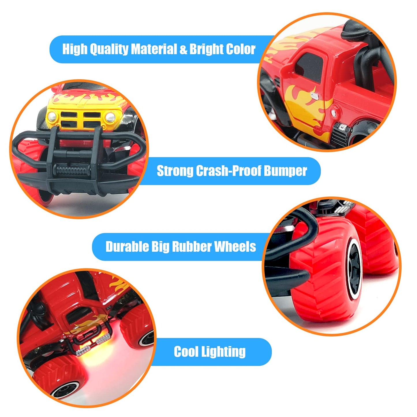 Pup Go RC Racing Car for Kids, 4-Channel Remote Control Race Car for Boys Girls Age 3-9, Thrilling Indoor Outdoor Racing Experience,Truck Toy, Great Gift for 3 4 5 Year Old Red 2.4GHz