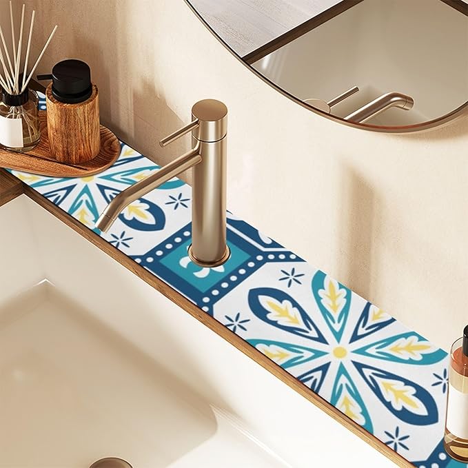 Kitchen Sink Splash Guard 1 PC 14.7 Inch Sink Faucet Mat Splash Guard
