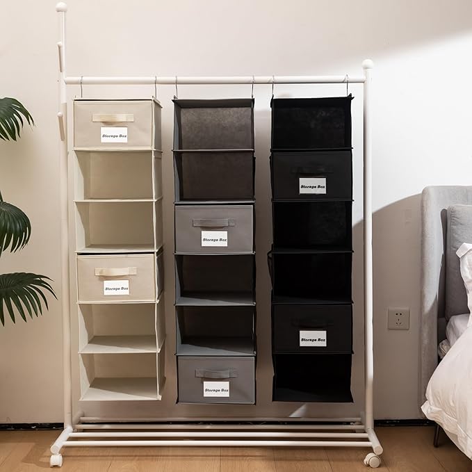 2 Pack 6 Shelves Hanging Closet Organizer