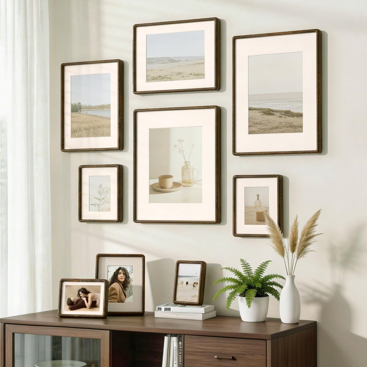 Acovy 18x24 Picture Frame, Natural Solid Wenge Wood Photo Frame with HD Tempered Glass, Rounded Corner Wooden Frame 18 x 24 Matted to 16x20, Gallery Wall Frames for Art, Wall or Tabletop Display