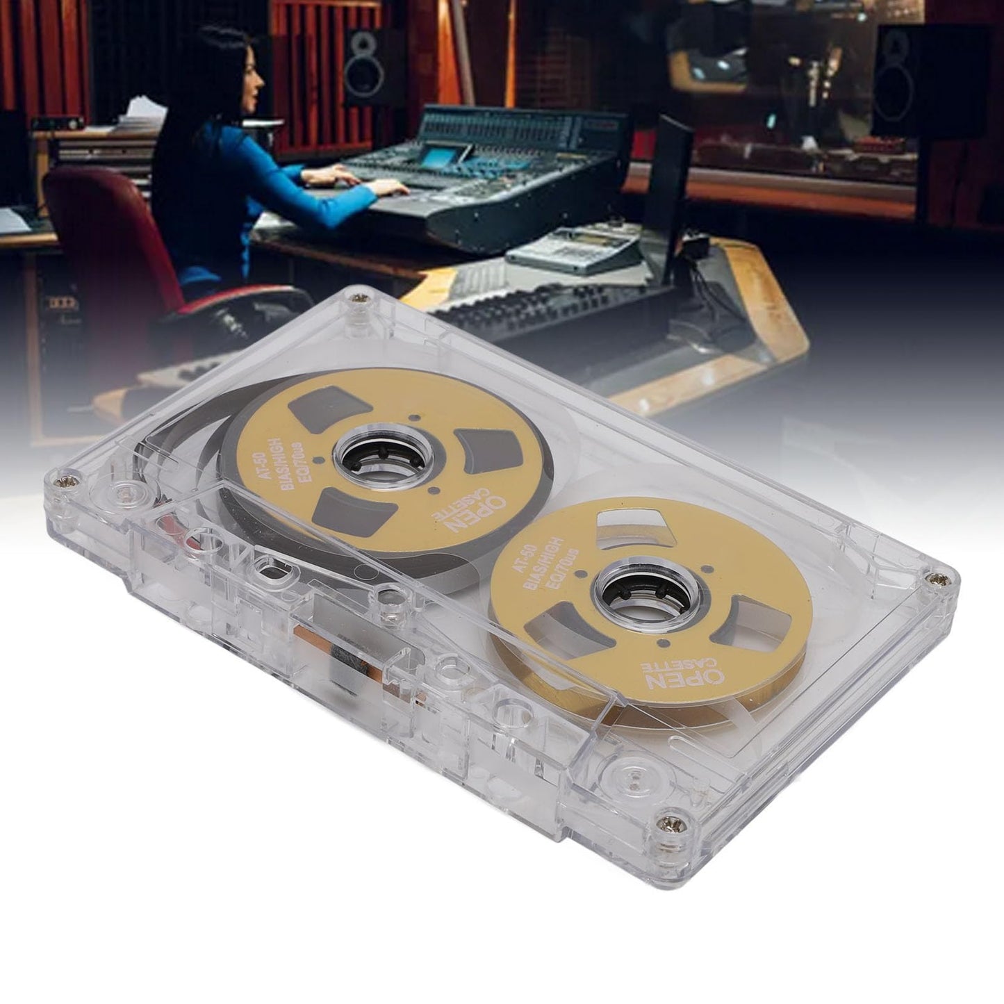 Reel to Reel Blank Cassette Tape, Normal Bias 50 Minutes Recording Tape, for Music Recording (Gold)