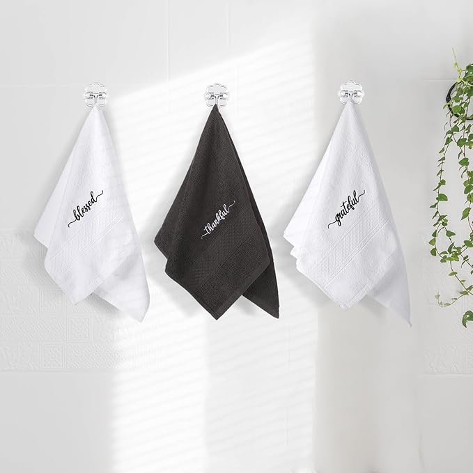 Peryiter 3 Pcs Farmhouse Bathroom Decor Hand Towels 14x29 Inch Cotton Bath