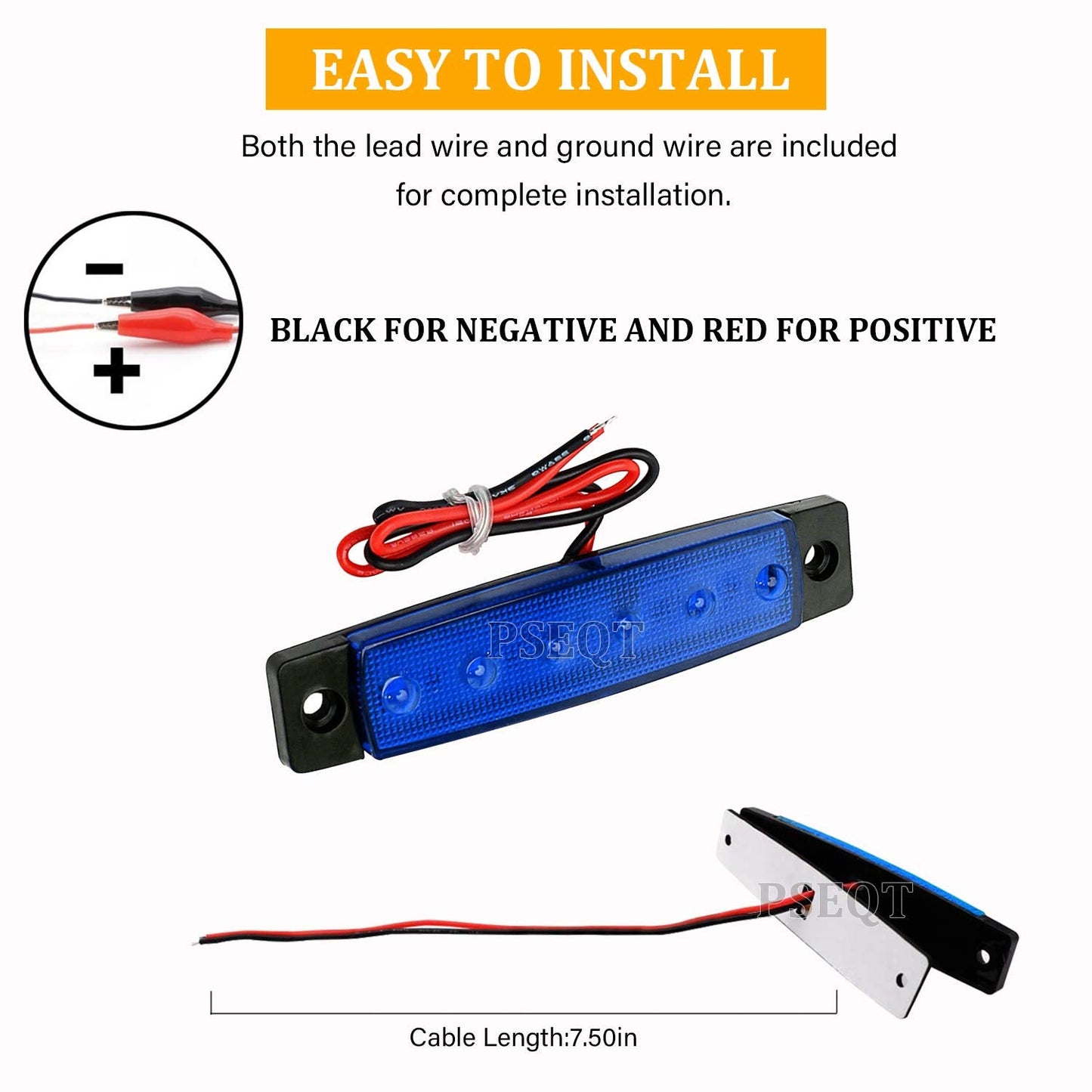 PSEQT 10 Pcs LED Rock Strip Lights Car Exterior Underglow Wheel Fender Well Lighting Kits Waterproof for Golf Cart Wrangler Offroad Truck RV UTV ATV Snowmobile (Blue)
