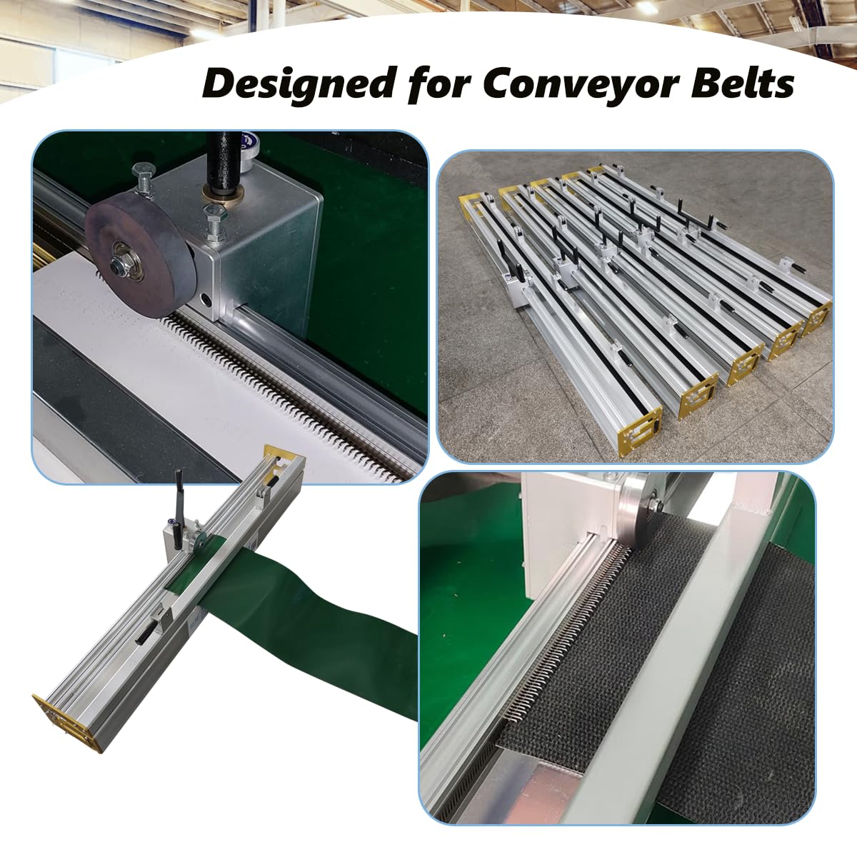 36'' Conveyor Belt Manual Roller Machine, Industrial Fastener Roller Lacer Installation Tool Splice Assembler 2 Face Strips Included, for Wire Hook and Spike Lacing Fastener