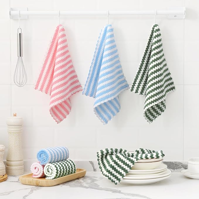 Homaxy 12 Pack Kitchen Dish Cloths, Ultra Soft and Absorbent Dish Towels