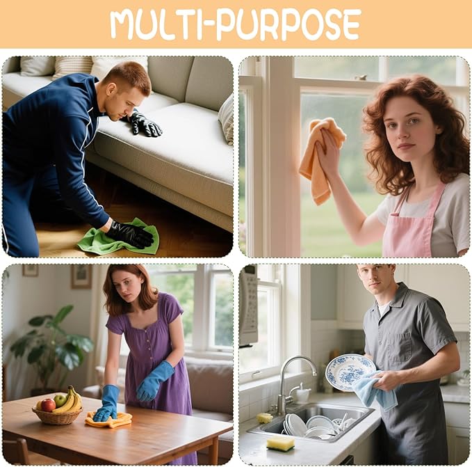 6 Pack Extra Large Microfiber Cleaning Cloths 20"x30", Lint-Free Reusable Towels