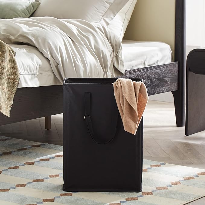Slim Laundry Hamper with Adjustable Long Handles, 45L Small Laundry Baskets