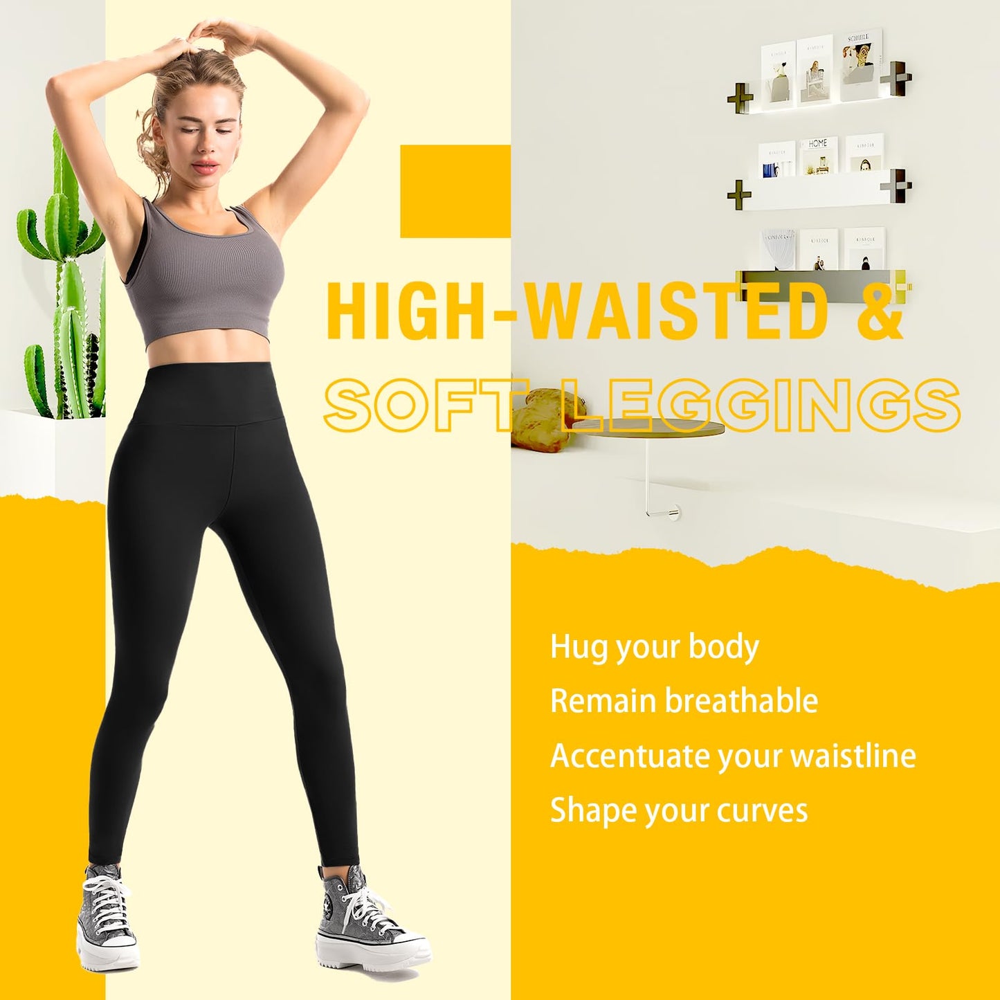 Sanpetix 3 Pack Black Leggings for Women, High Waisted Buttery Soft Leggings for Workout Running Yoga 3Black SM