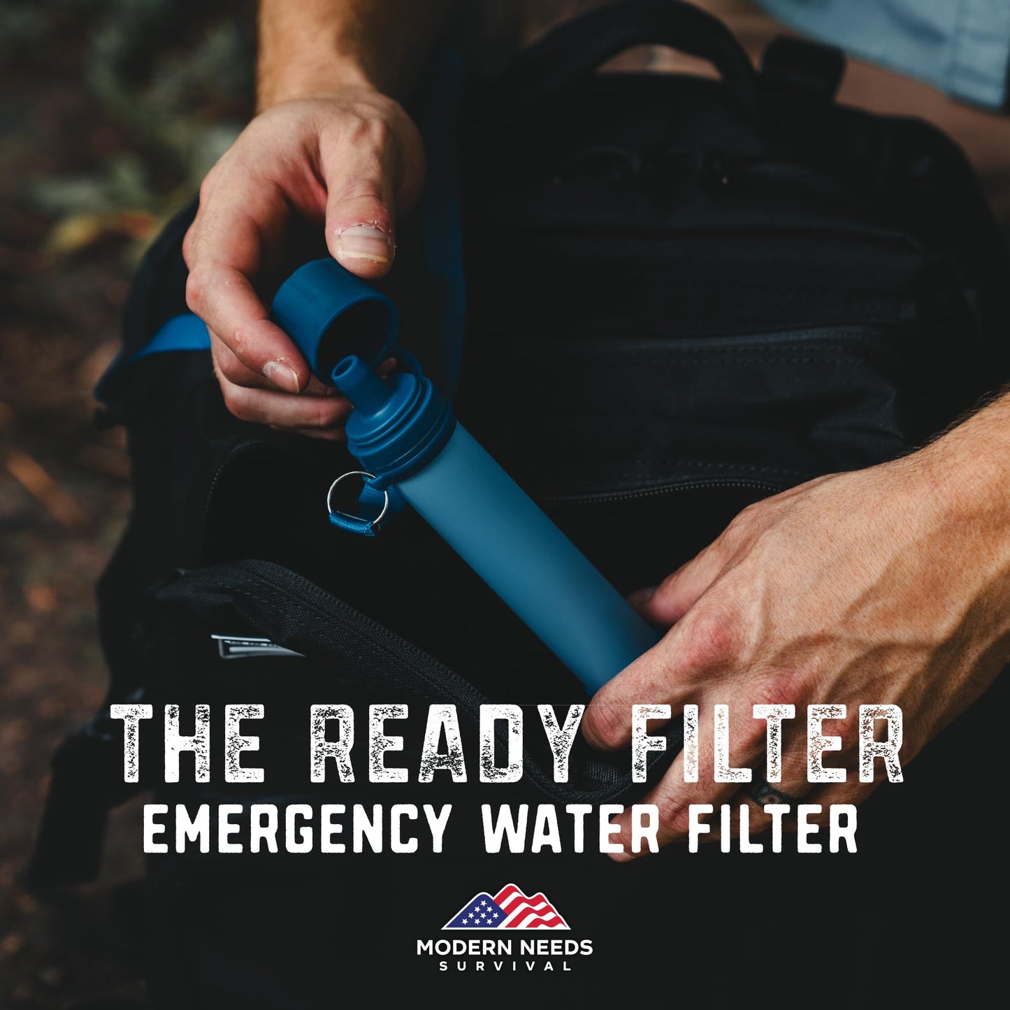 MODERN NEEDS Ready Filter Personal Water Filter Straw | Backpacking Water Filter for Hiking & Camping | Portable Water Purifier Camping | Emergency Survival Gear & Camping Survival Kit | 2 Pack