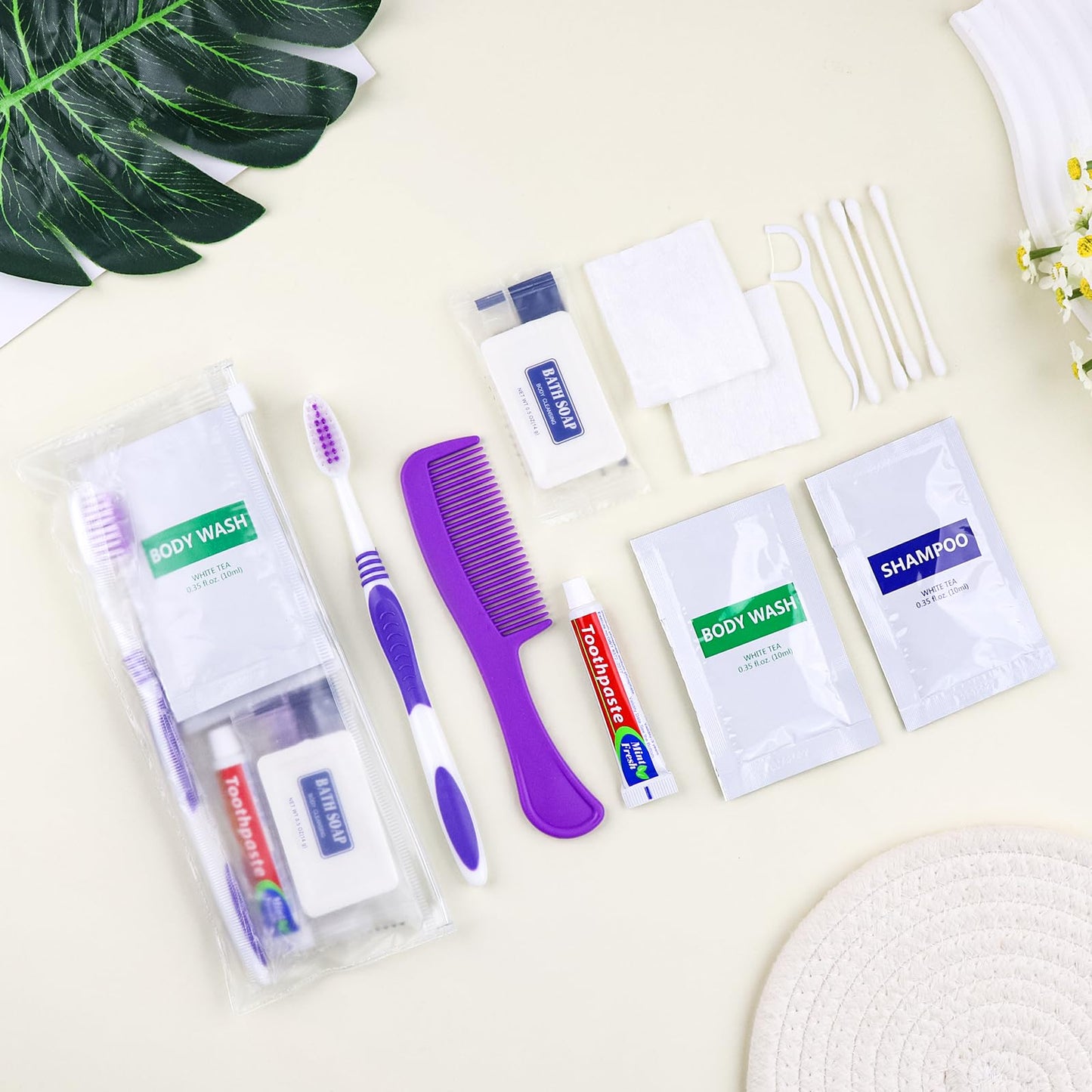 Pack of 25 Hygiene Kit, Toiletry Kit Bulk, Individually Packed, Travel Disposable Hygiene Kit, Homeless Care Package Supplies,Suitable for Hotel, Camping, Travel