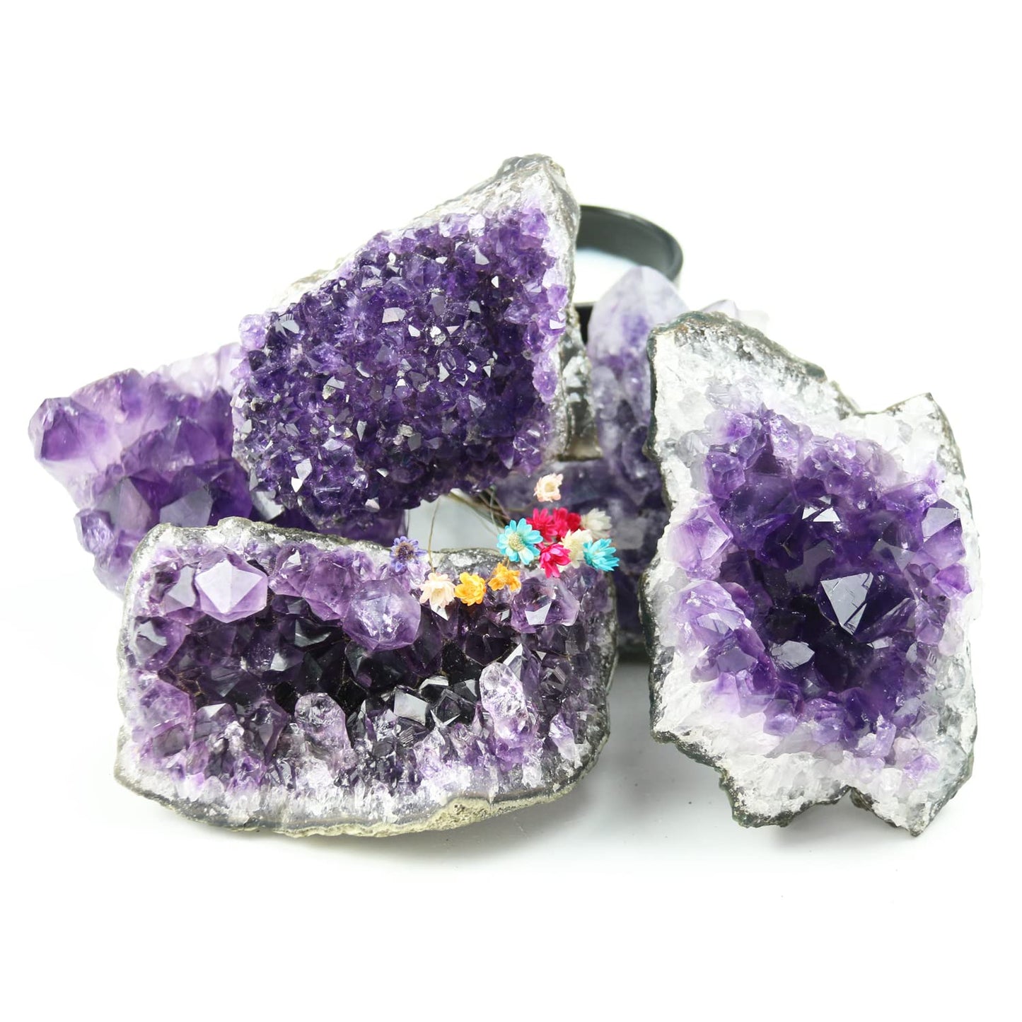 Nvzi Amethyst Crystals, Amethyst Cluster, Amethyst Clusters for Witchcraft, Amathesis Crystal, Raw Amethyst, Natural Amethyst Geode Cave Crystals and Healing Stones(0.5Lb)