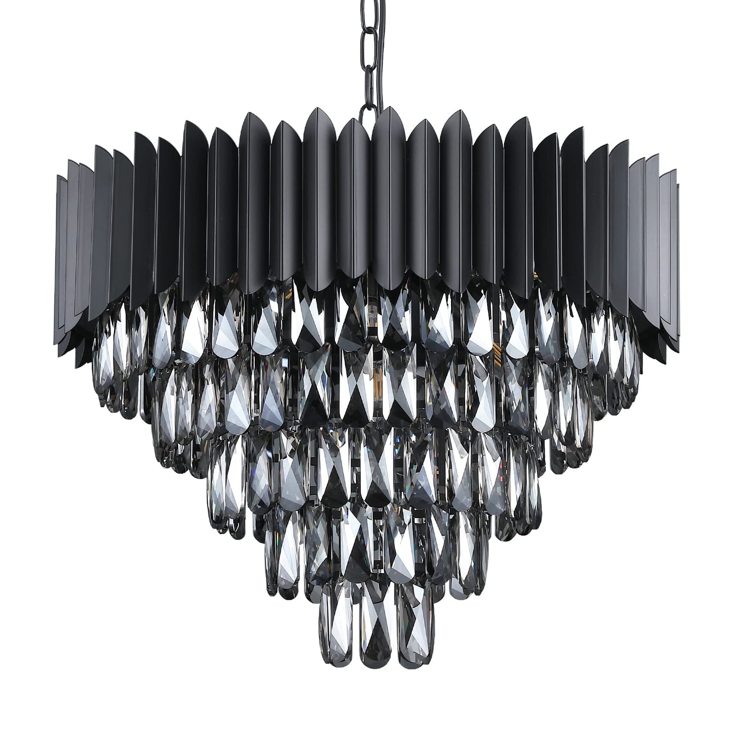A AXILIXI 6 Pcs K9 Crystal Prisms for Crystal Chandeliers Smoke Gray Modern Minimalist Suncatchers
