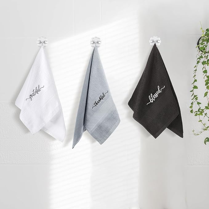 Peryiter 3 Pcs Farmhouse Bathroom Decor Hand Towels 14x29 Inch Cotton Bath