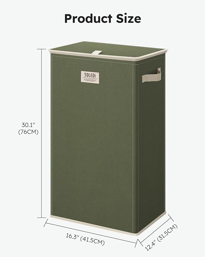 SOLEDI Laundry Hamper with Lid 100L Large & Tall Collapsible Laundry Basket