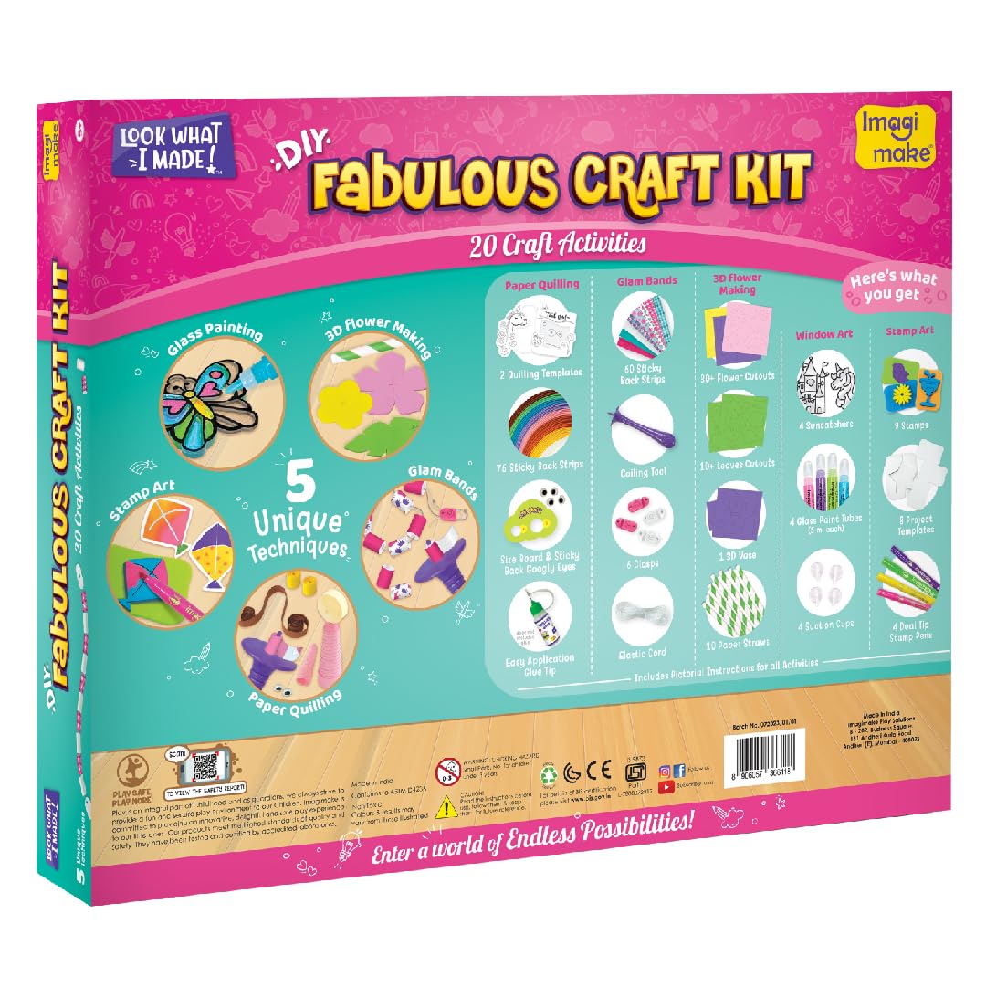 Imagimake Fabulous Craft Kit | 20 Art and Craft Activities - Creative Toy & DIY Set | Creative Toy & DIY Set | Arts and Crafts for Kids | Activity Craft Kits 6-8 | Gifts for 5 6 7 8 9 10 11 12 Years