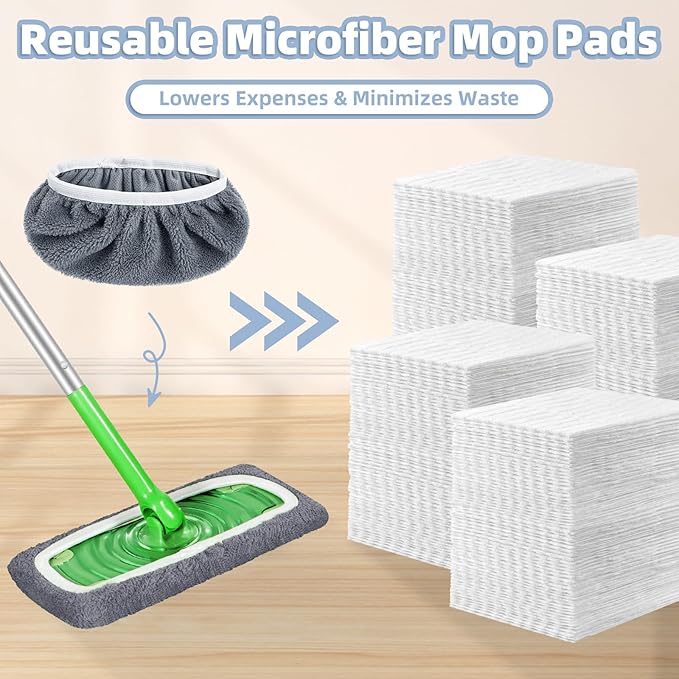 Reusable Dry Sweeping Cloths Microfiber Wet Pads Refill Compatible
