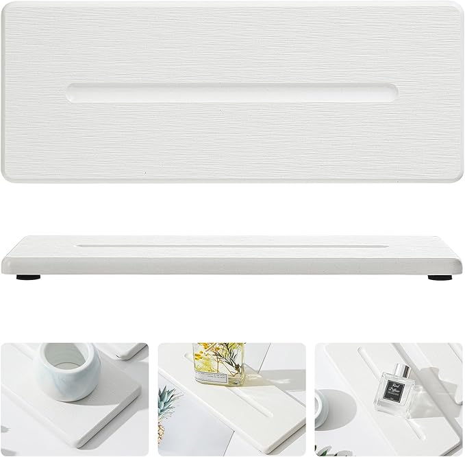 2 Pack Diatomite Stone Sink Tray, Water Absorbing Mat