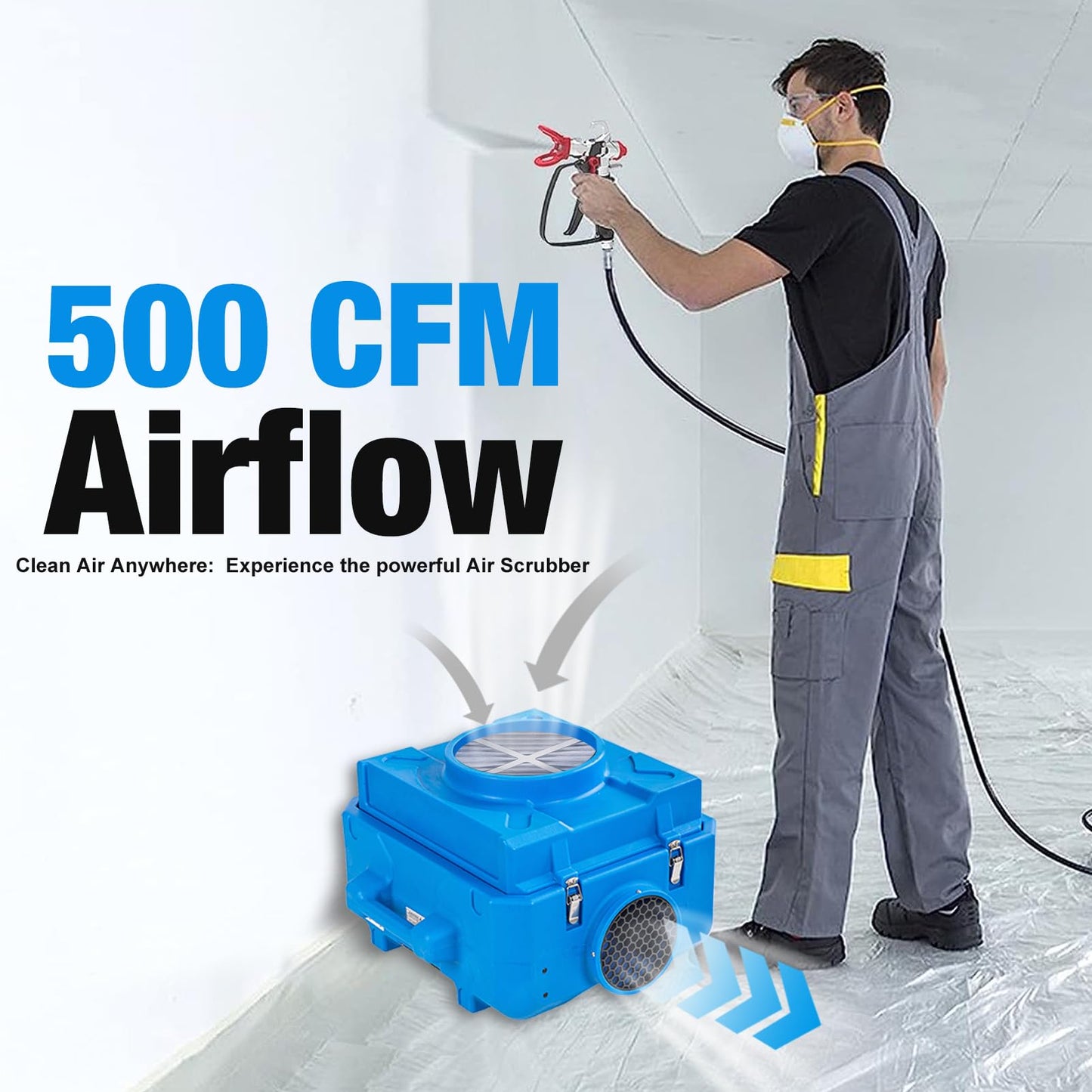 MOUNTO 600 cfm Whole‑Home HEPA Purifier & HEPA500 Commercial Scrubber
