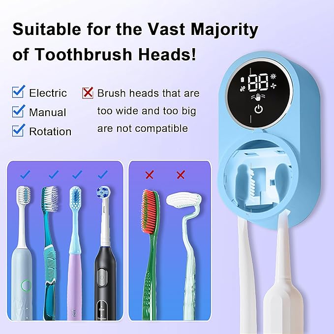 Toothbrush Holder and Cleaner Razor Holder/Dryer Light Cleaning and Air Drying