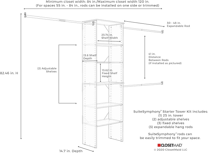 ClosetMaid SuiteSymphony Wood Closet Organizer Starter Kit