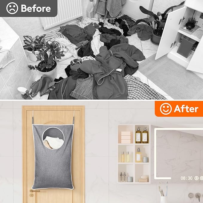 Lifewit 1 Pack Over Door Laundry Hamper, Large Collapsible Hanging Laundry