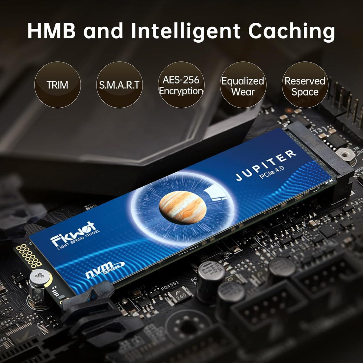 Fikwot FX991 M.2 SSD 1TB NVMe SSD M2 2280 PCIe Gen 4x4, Read Up to 7000MB/s, Internal Solid State Drive for PS5 Laptop Desktop 3D QLC NAND