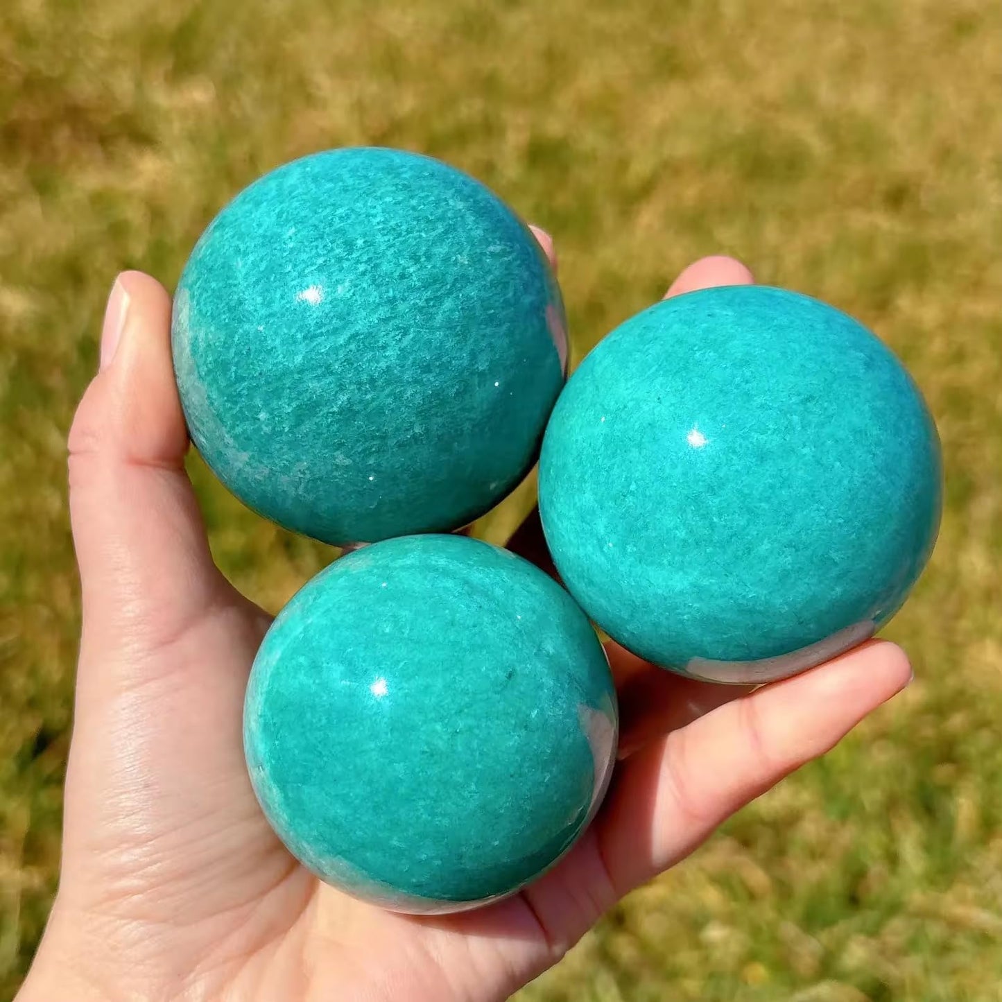 Rstnunssy Amazonite Crystal Ball - Amazonite Crystal Sphere Meditation Balls for Witchcraft and Decorative Balls, Meditation & Feng Shui Home Decor (40-50mm)