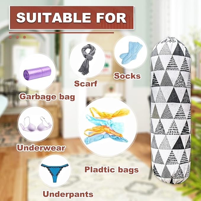 Plastic Bag Holder, Wall Mount Plastic Bag Organizer, Washable Large Grocery