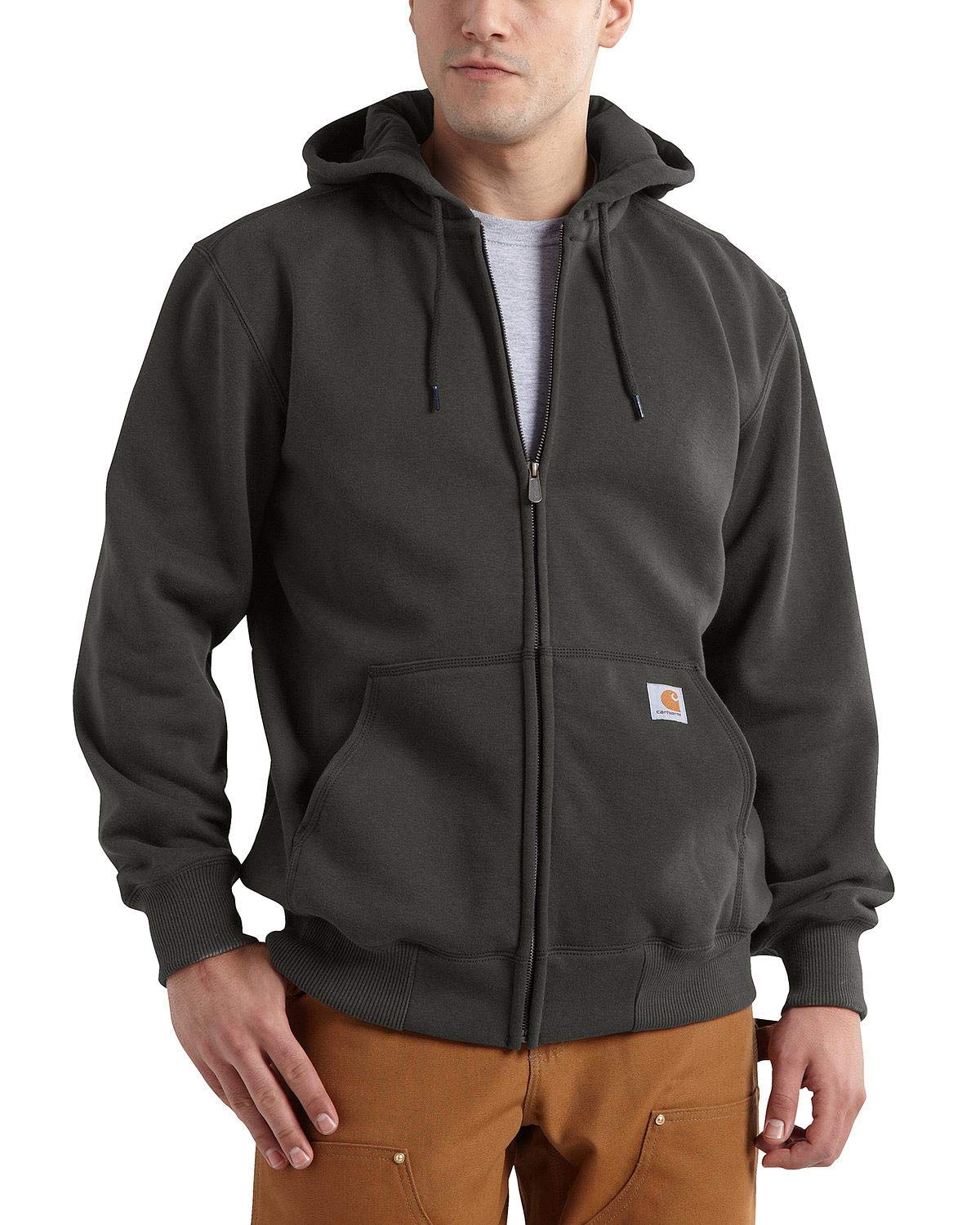 Carhartt Men's Rain Defender Paxton Heavyweight Hooded Zip Front Sweatshirt Sweater, -peat, Large