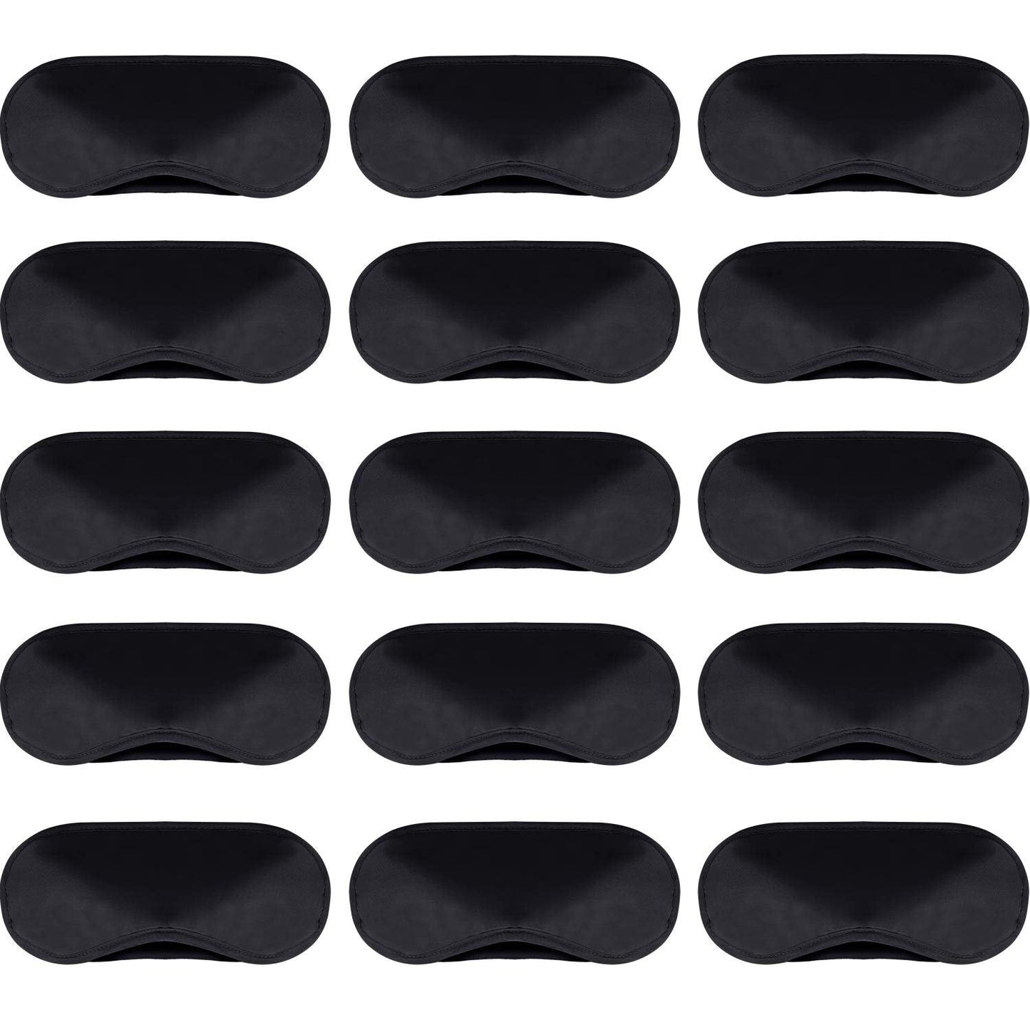 (Black) - Hicarer 30 Pieces Eye Mask Polyester Fabric Shade Cover Blindfold with Nose Pad and Adjustable Strap for Travel Sleep Or Party Game (Black)