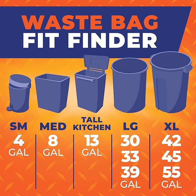 Hefty Steelsak Heavy Duty Large Trash Bags, 39 Gallon