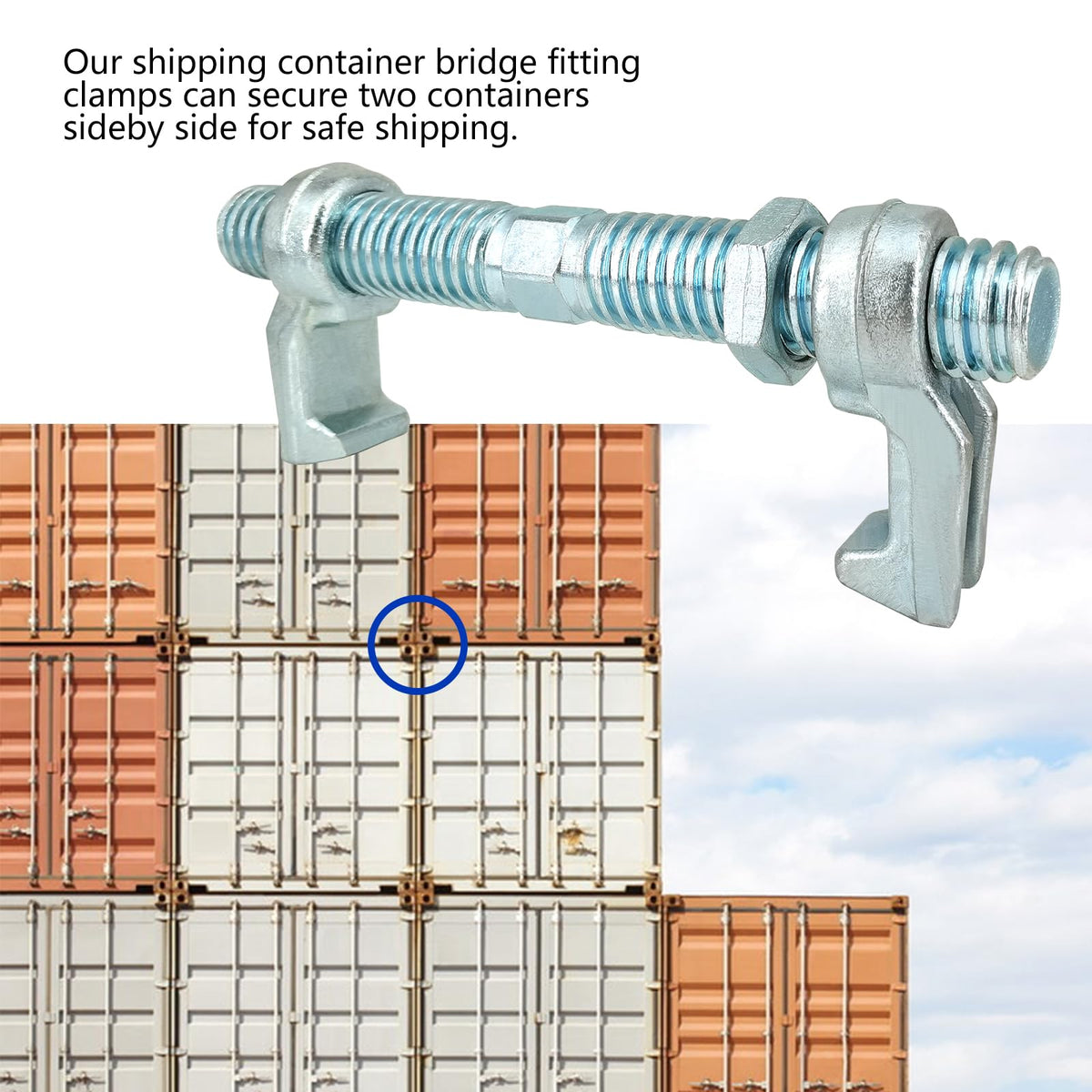 ZUVELLO 280 MM Shipping Container Screw Clamp Bridge Fittings for Sea Harbor Freighter and Rail Standard Container Connect Lock Box, 4 Pack