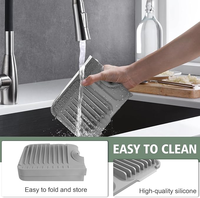 14.6-Inch Kitchen Sink Splash Guard Mat | 7° Slope