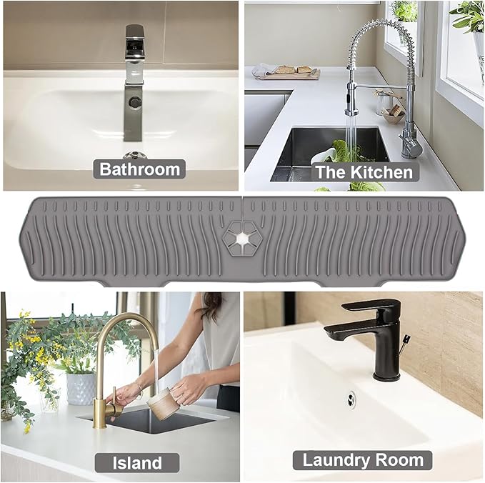 Kitchen Sink Splash Guard 29.7 X 5.7 In, Large Size Kitchen Sink Splash Guard