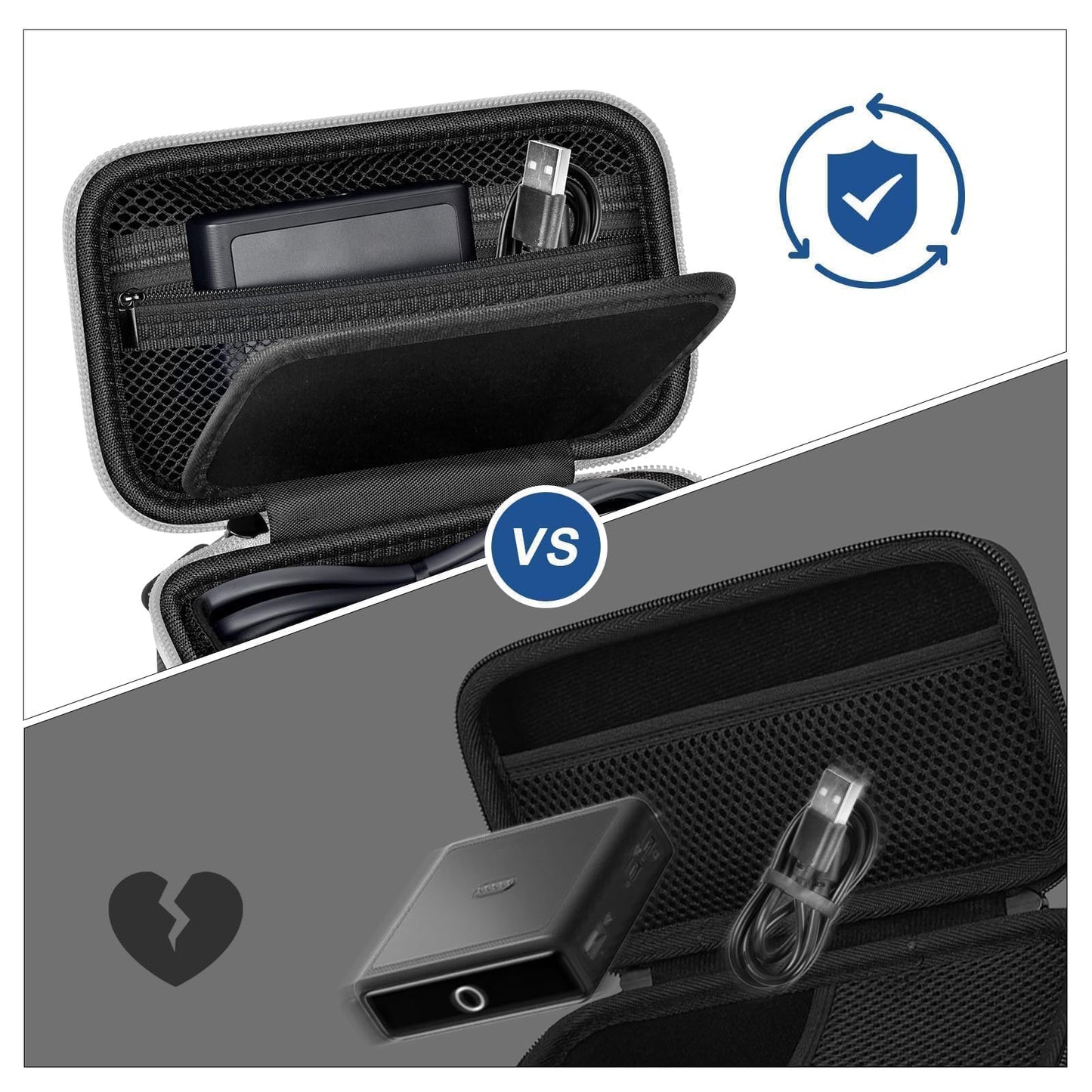 Case Compatible with Anker Prime Power Bank 25000, 26250, 27650, 20100mAh & 100W Charging Base, Storage Travel Holder for Anker Laptop 737 Portable Chargers Prime USB C Cable, Adapter (Box Only)-Black