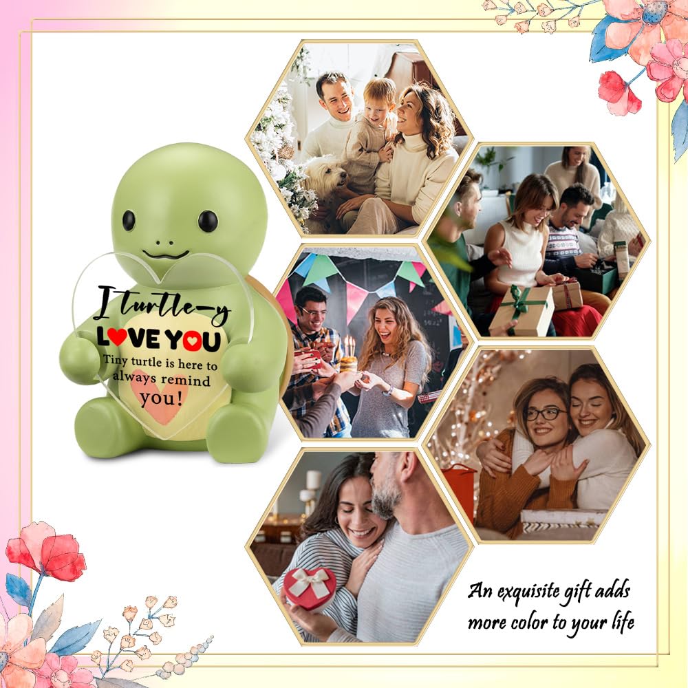FOUGSTA Inspirational Office Decor, Cute Turtle Heart Gift for Kid, Teen, Positive Desk Decor Gifts for Women, Men, Cute Heart Turtle Decor for Home Office, XXS5