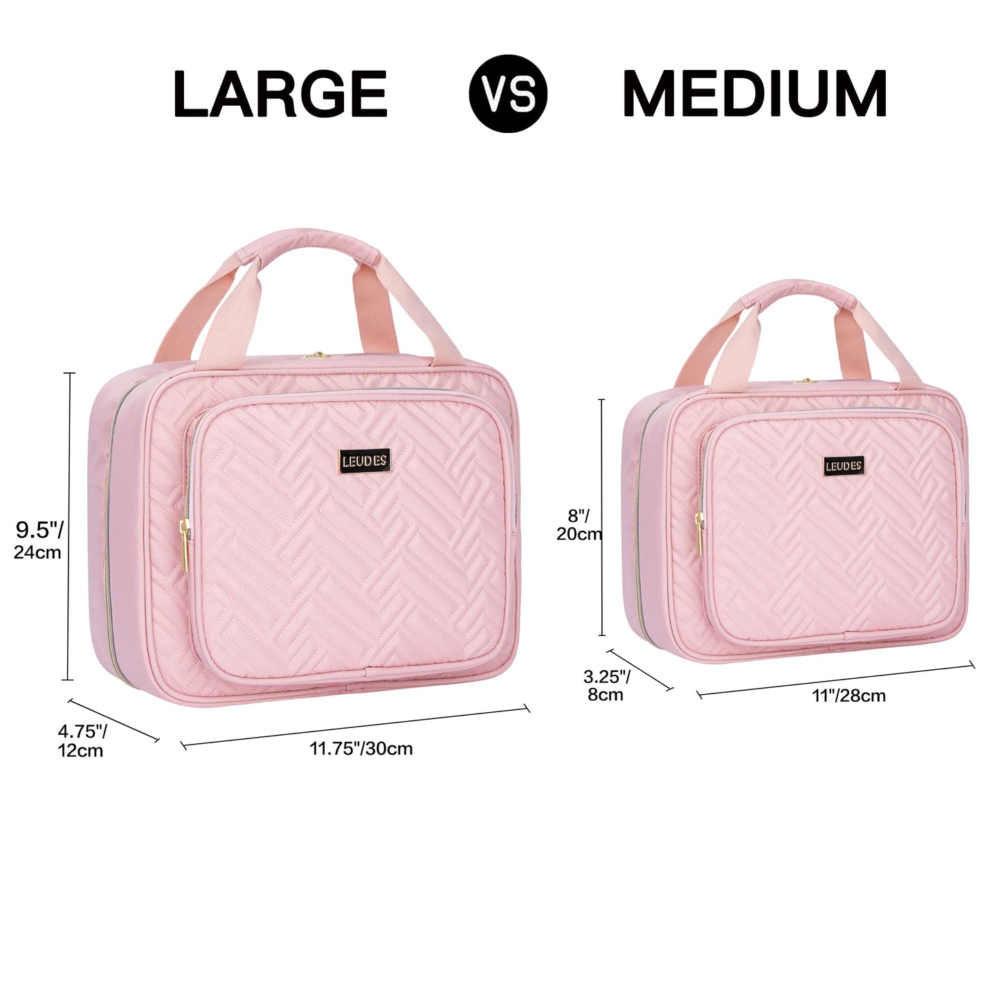 Leudes Travel Pill Bottle Organizer,Medicine Organizer and Storage,Home Medication Bag, Cases,Carrier for Pills,Vitamin,Fish Oil,Supplements for Women and Men (Medium, Pink)