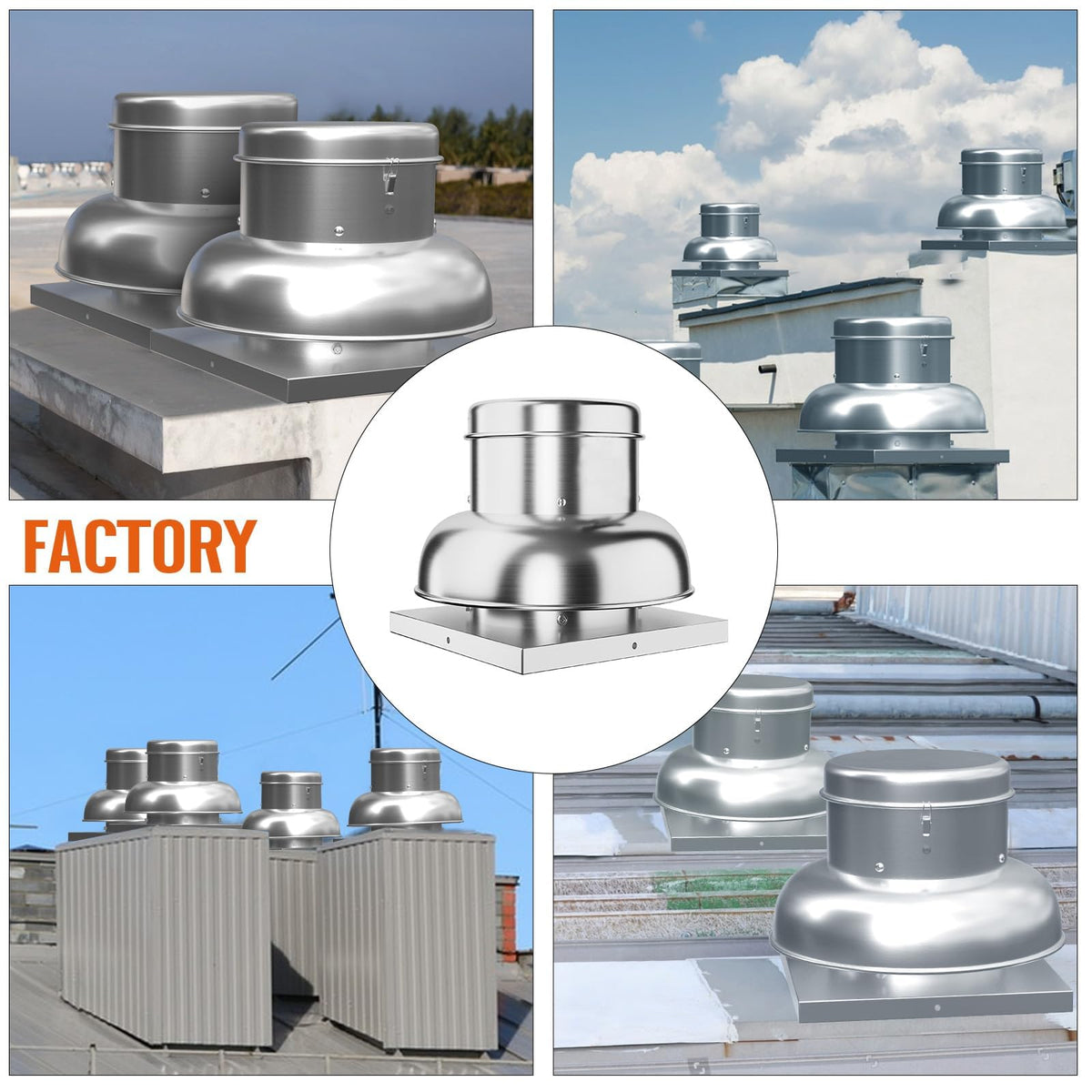 PeakPursuit 2400 CFM Upblast Roof Exhaust Fan, Direct Drive Commercial Ventilation Fan with 25" Base for Restaurant, Warehouse, and Industrial Use