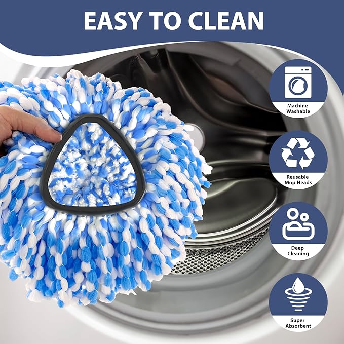 Spin Mop Replacement Set for O-Ceda 2-Tank System, Includes 2 Mop Head