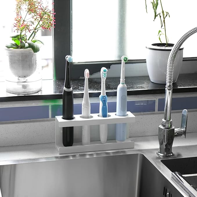 Wall Mounted Electric Toothbrush Holder, 4 Slots Stand
