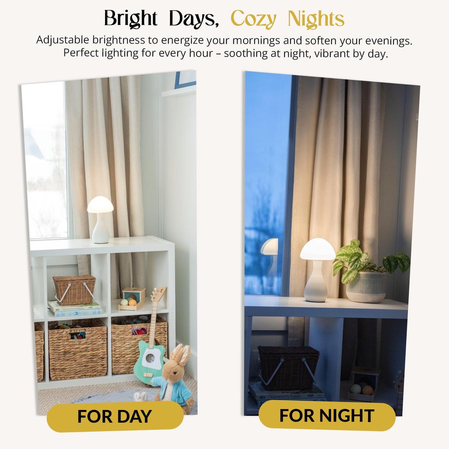 HARMONTE Mushroom Table Lamp - Stylish and Durable Night Light, Modern Nightstand Table Lamp with 10 Adjustable Light Temperatures, Bedside Lamp for Unique, Aesthetic Home Decor