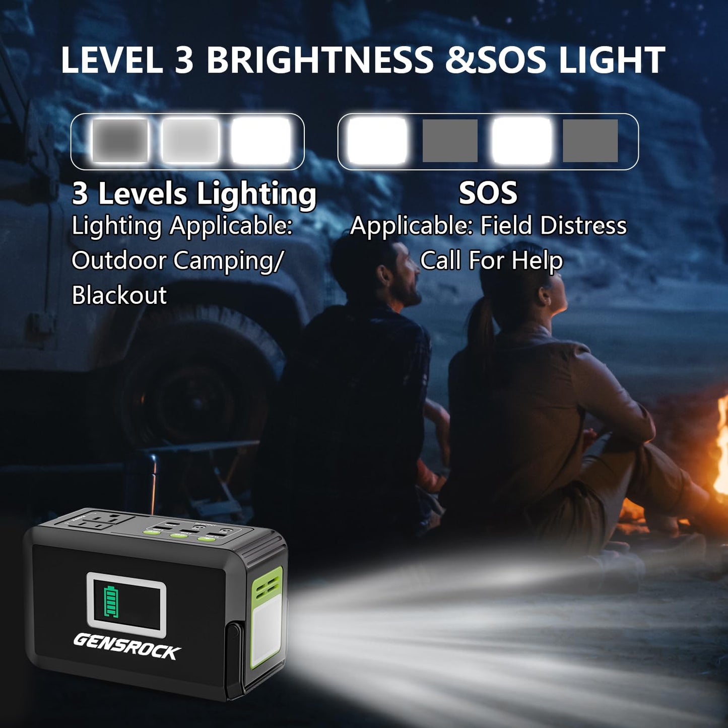 GENSROCK Portable Power Bank, 24,000mAh Portable Laptop Charger with 150W Peak AC Outlet, 8-Port Compatible with iPhone Series, MacBook, Dell, Samsung for Outdoor Camping Home Office Emergency.