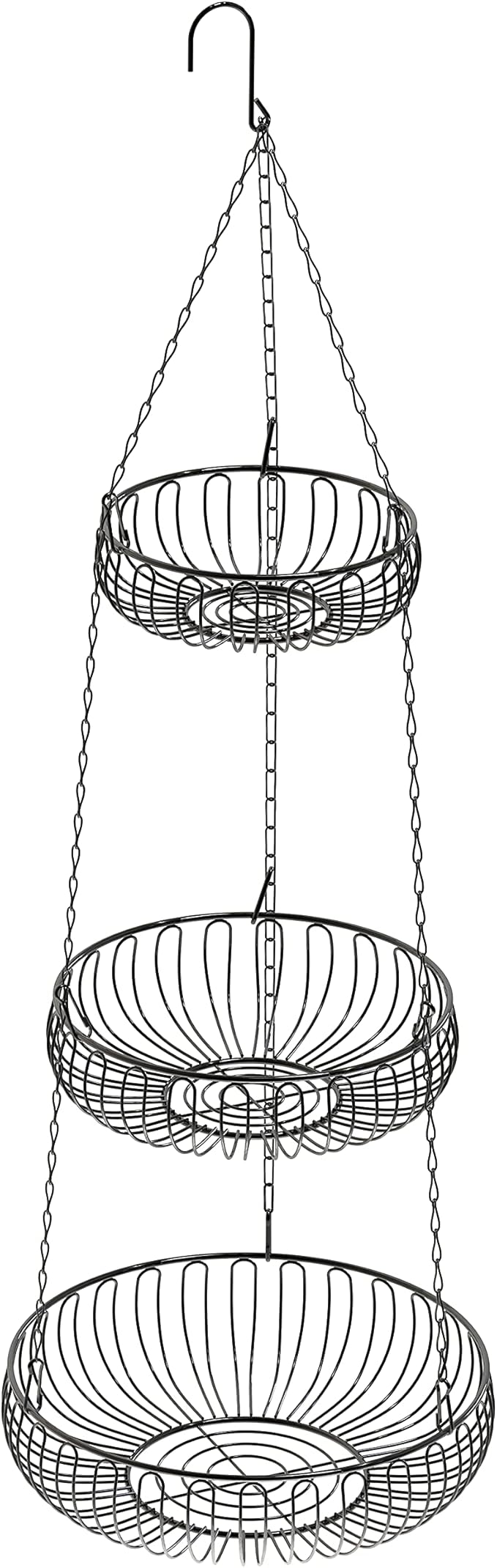 Simple Houseware Adjustable Metal Hanging Fruit Basket