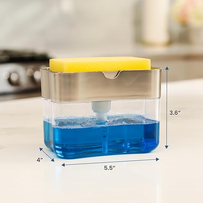 S&T INC. Dish Soap Dispenser and Sponge Holder