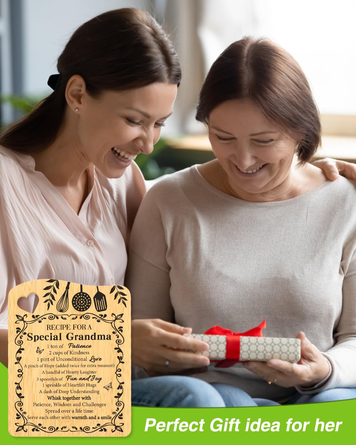 Aremdys Grandma Gifts, Grandma Birthday Gifts from Grandkids Cutting Board Set Kitchen Valentines Day Gift for Grandmother Practical Gifts Christmas Birthday Mother's Day Gifts Idea for Nana Gigi