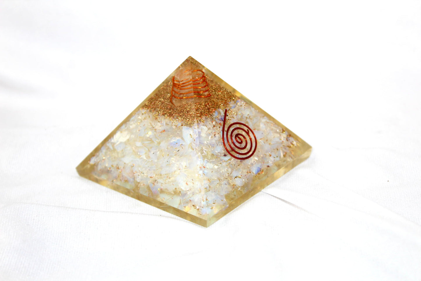 Jet International Jet Opalite Orgone Pyramid Approx 100-120 Grams Students Stress Relief Purification Free Crystal Therapy Booklet. Image is JUST A Reference.