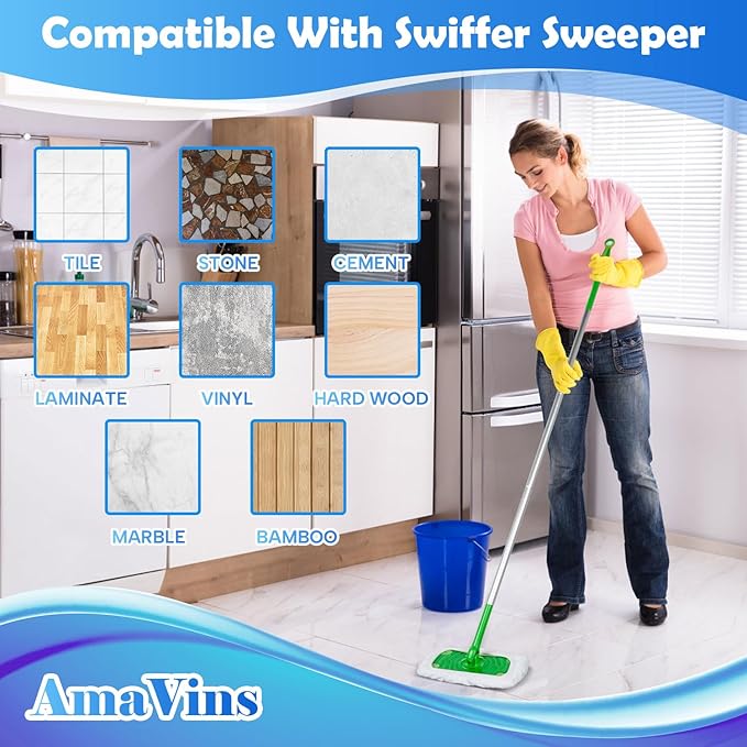 5 Pack Reusable 100% Cotton Mop Pads Compatible