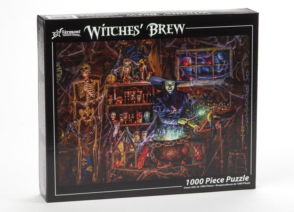 Vermont Christmas Company Witches' Brew Jigsaw Puzzle - 1000 Piece Halloween Puzzles for Adults with Randomly Shaped Pieces - Fully Interlocking Halloween Puzzles 1000 Pieces (26 5/8" x 19 1/4")