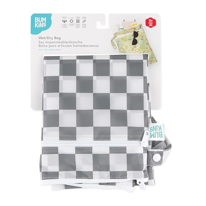 Bumkins Waterproof Wet Dry Bag for Baby, Swim Suit, Cloth Diapers, Pump Parts